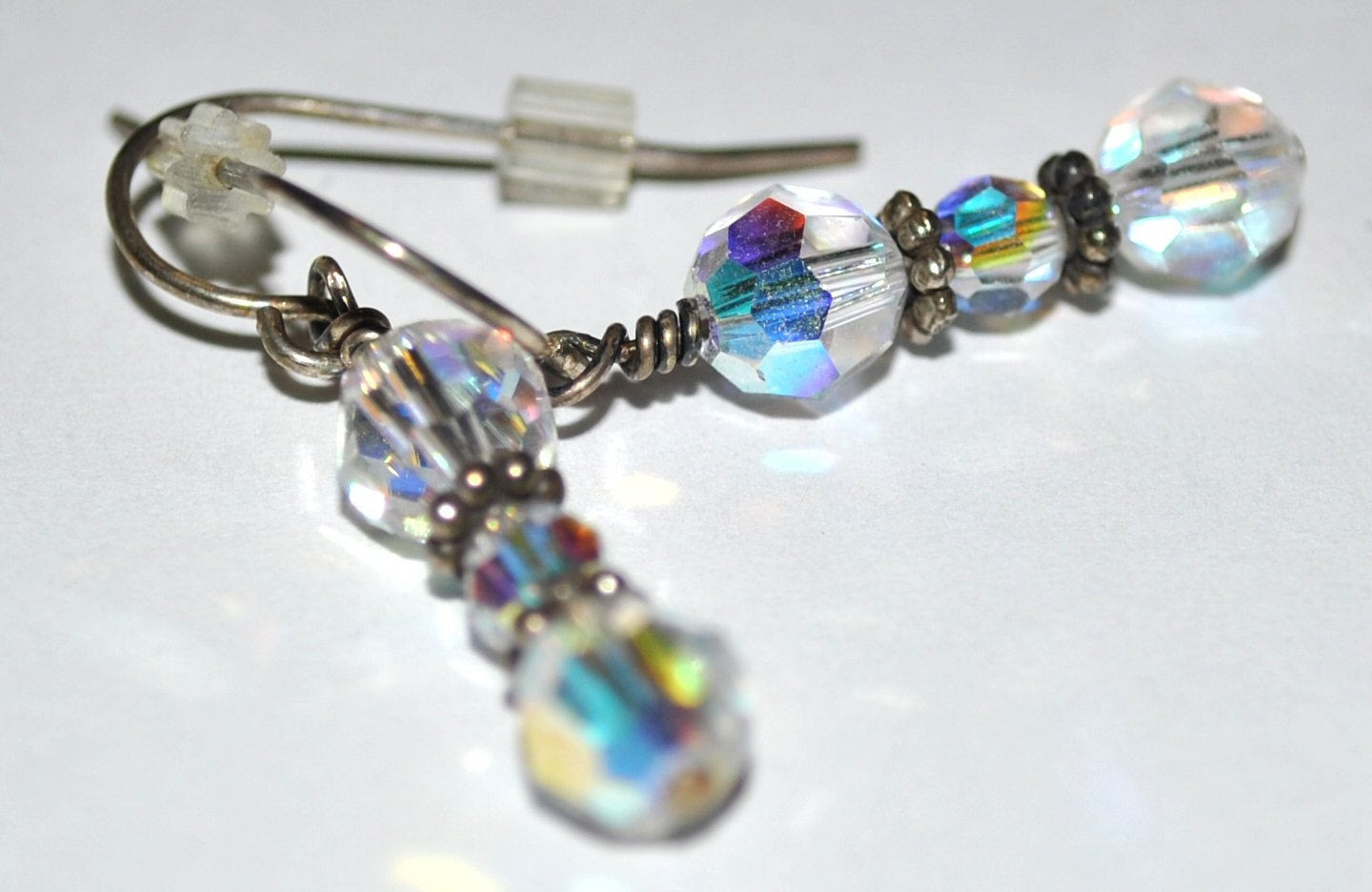 Clear Faceted Swarovski Crystal Earrings