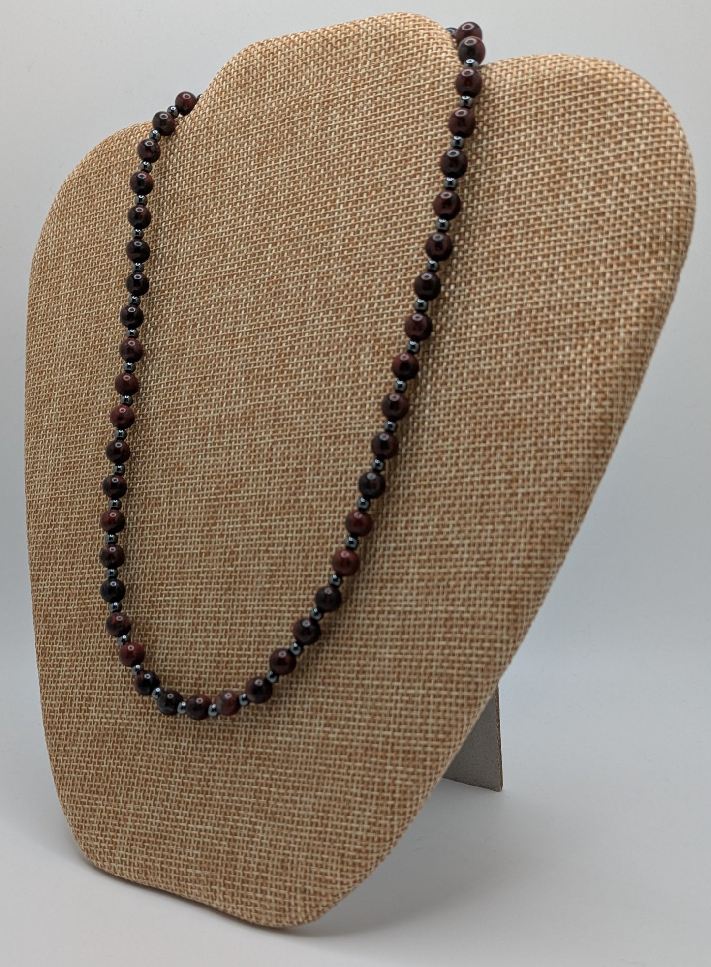 Poppy Jasper and Hematite Necklace