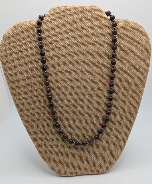 Poppy Jasper and Hematite Necklace